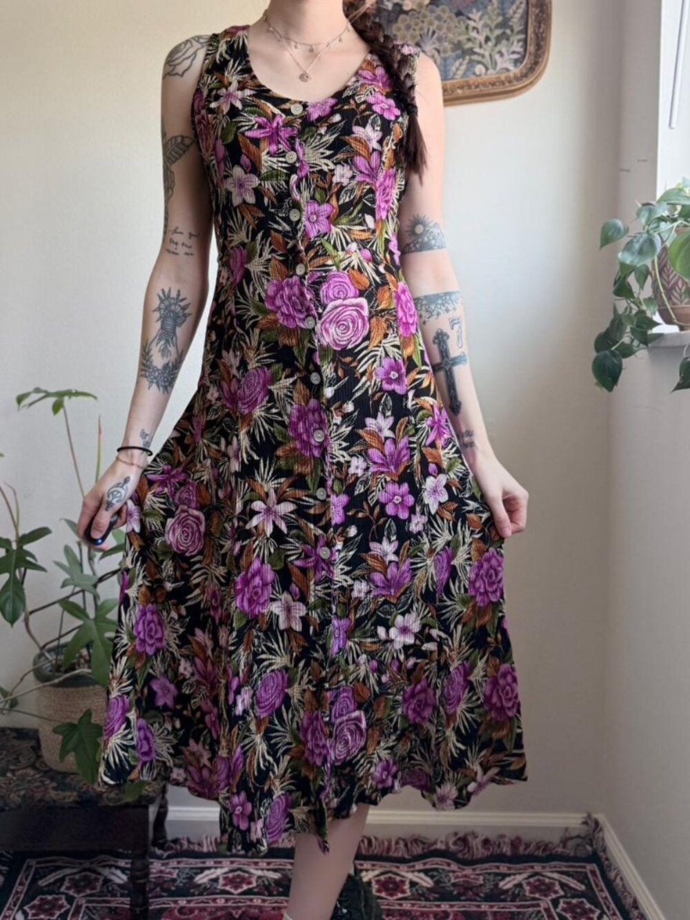 Vintage 90s floral maxi summer sun dress